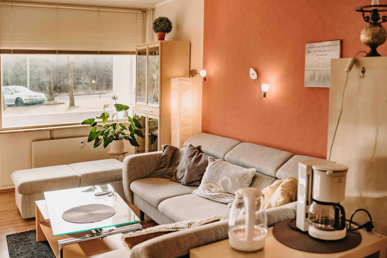 Wohnbereich hell mit Pflanze – Apartment 7 / 115 in Hahnenklee