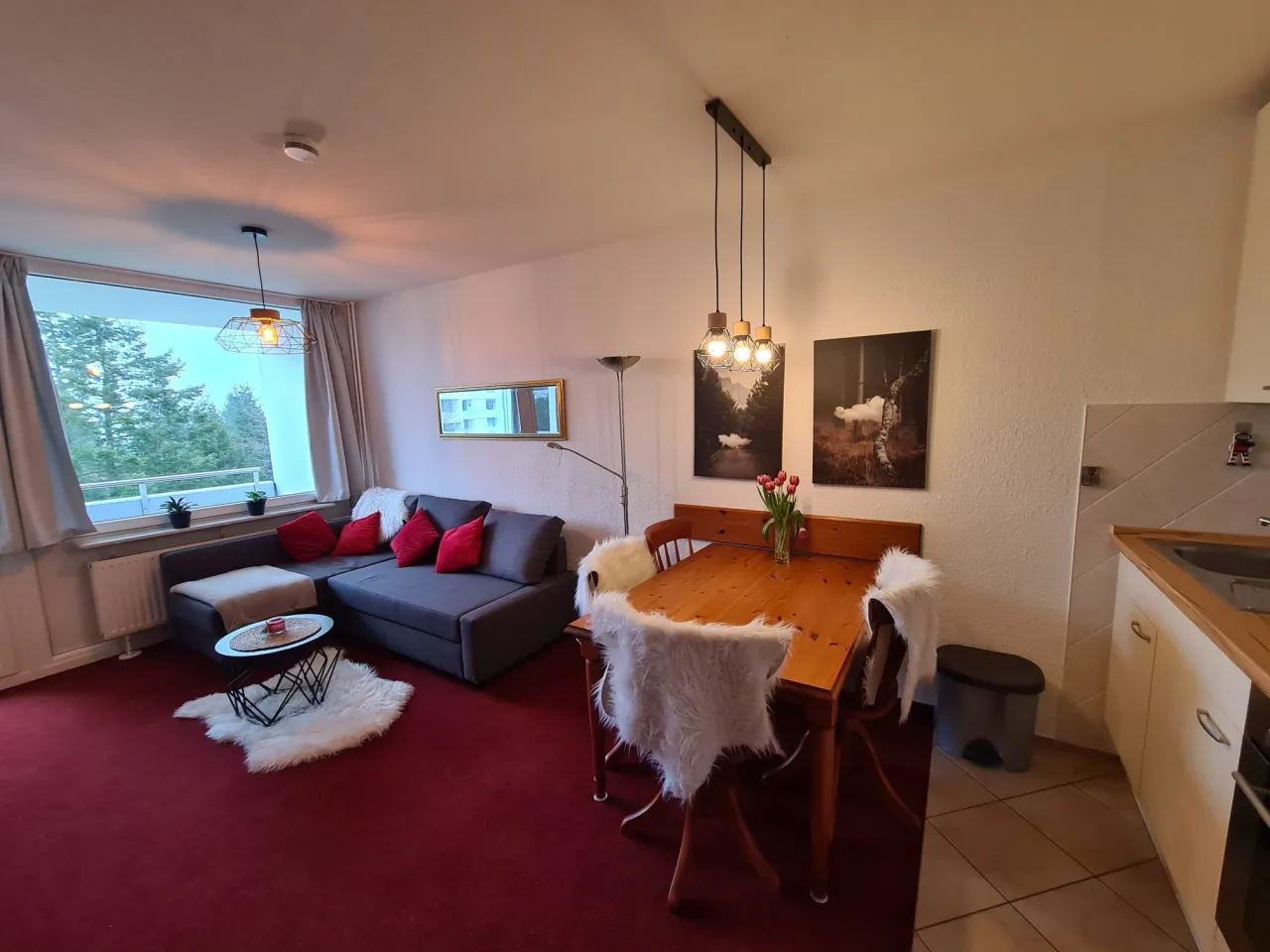 Wohnbereich mit Fenster-/Balkonblick – Harzblick 13 in Hahnenklee