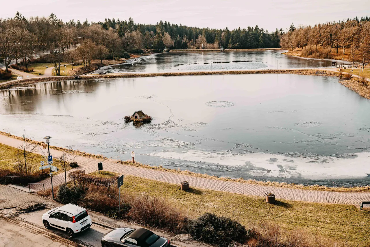Blick vom Balkon auf den See – Haus Vier Jahreszeiten am See HS 463 in Hahnenklee