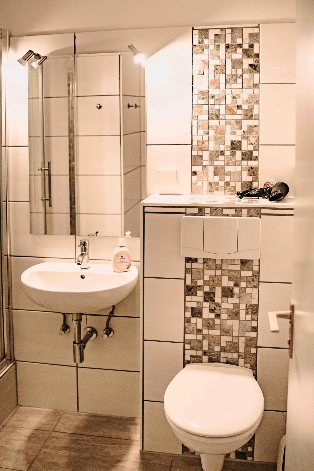 Badezimmer mit Waschbecken und WC – Haus Vier Jahreszeiten am See HS 473 in Hahnenklee