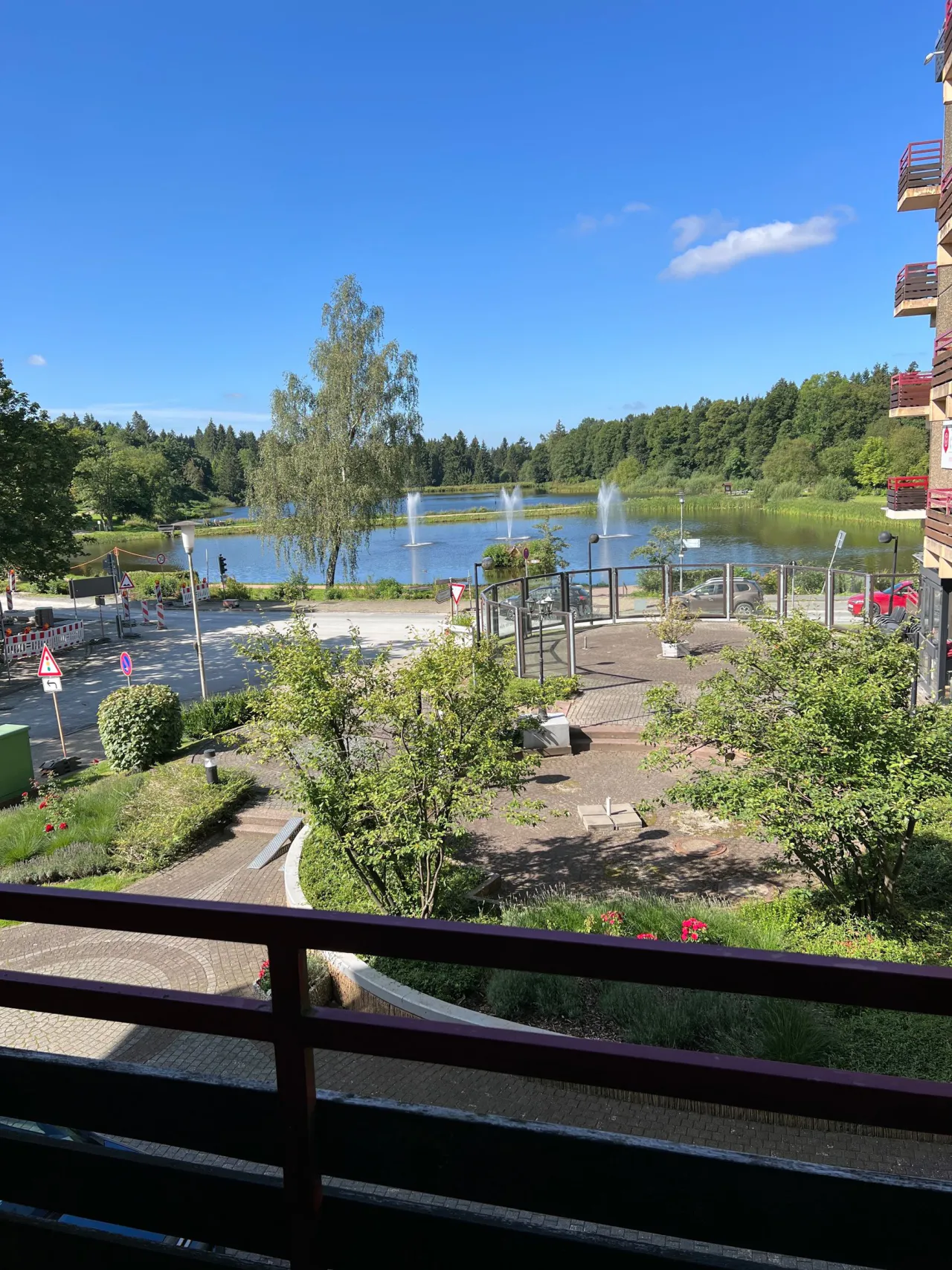 Ausblick vom Balkon auf die Seeanlage – Haus Vier Jahreszeiten am See HS 715 S in Hahnenklee