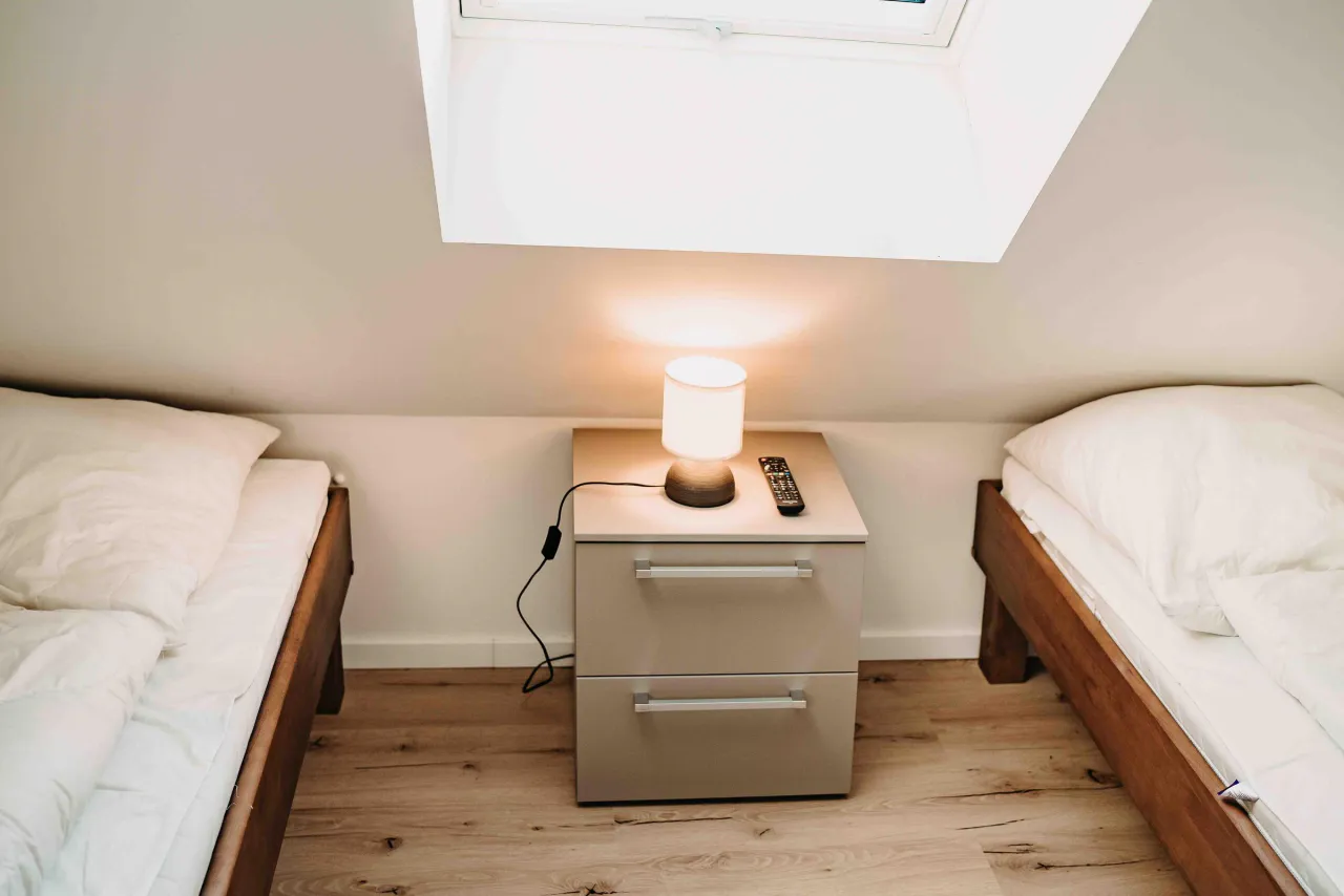 Schlafzimmer mit zwei Einzelbetten – Sonneneck 2 in Hahnenklee